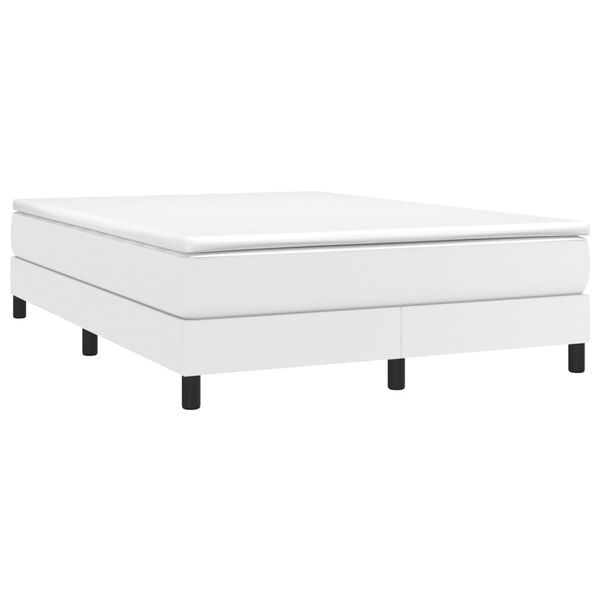 vidaXL Boxspring bed kunstleer wit 140x190 cm