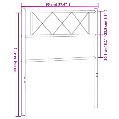 vidaXL Hoofdbord 90 cm metaal wit