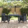 vidaXL Tuin Eetset 3 pcs Antraciet Polt riet