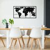 Homemania Wanddecoratie World Map 90x55 cm metaal zwart