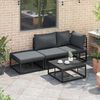 vidaXL Tuin Sofa Set met kussen 3 pcs Zwart Aluminium