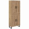 vidaXL Hoge kast 2 pcs Artisan Eiken 69,5 x 34 x 180 cm Bewerkt hout