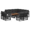 vidaXL Tuinbankenset 12 st Zwart en Donkergrijs poly rattan