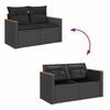 vidaXL 7-delige Loungeset met kussens poly rattan zwart