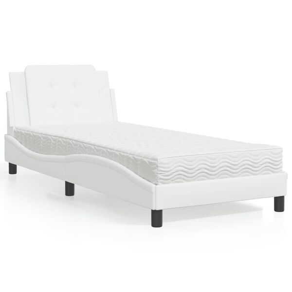 vidaXL Bedframe zonder matras "Zadar" kunstleer wit 90x200 cm