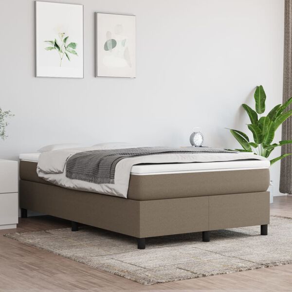 vidaXL Boxspring bed 120x200 cm stof taupe