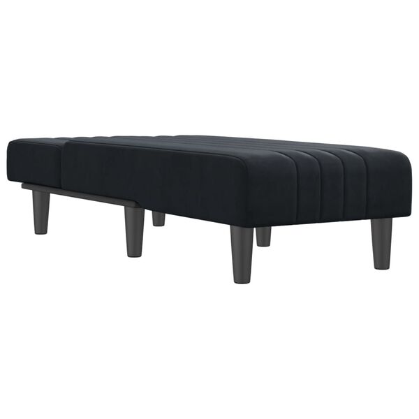 vidaXL Chaise longue fluweel zwart