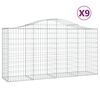 vidaXL Schanskorven 9 st gewelfd 200x50x100/120 cm ijzer