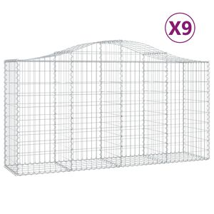 vidaXL Schanskorven 9 st gewelfd 200x50x100/120 cm ijzer