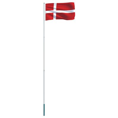 vidaXL Vlag met vlaggenmast Denemarken 4 m aluminium