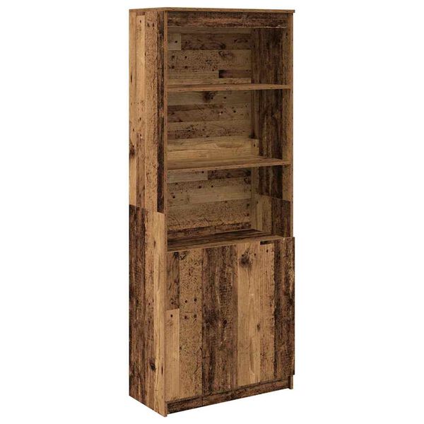 vidaXL Hoge kast 70x35x180 cm spaanplaat oud hout