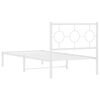 vidaXL Bedframe met hoofdbord metaal wit 90x200 cm