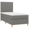 vidaXL Boxspring met matras en LED stof donkergrijs 90x190 cm