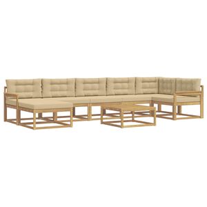 vidaXL Buiten bankenset 8 pcs Wit en Beige