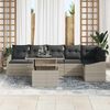 vidaXL Tuin Sofa Set met kussen 7 pcs Licht Grijs en Donker Grijs