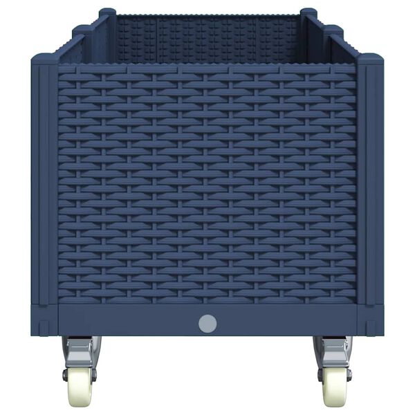 vidaXL Plantenbak met wielen 160x50x54 cm polypropeen blauwgrijs
