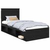 vidaXL Bedframe met hoofdeinde Zwart 75 x 190 cm Massief grenenhout