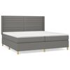 vidaXL Boxspring met matras stof donkergrijs 200x200 cm