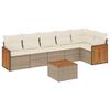 vidaXL 7-delige Loungeset met kussens poly rattan beige