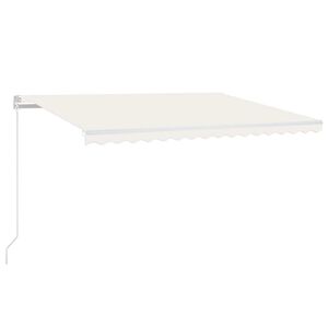 vidaXL Luifel automatisch met LED en windsensor 450x300 cm cr&egrave;mekleur