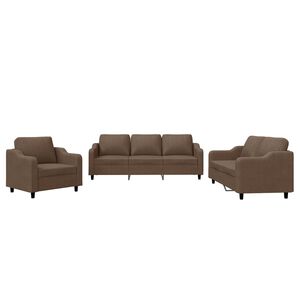 vidaXL 4-delige Loungeset met kussens stof bruin