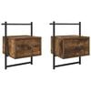 vidaXL Nachtkastjes 2 st wandgemonteerd 35x30x51 cm hout gerookt eiken