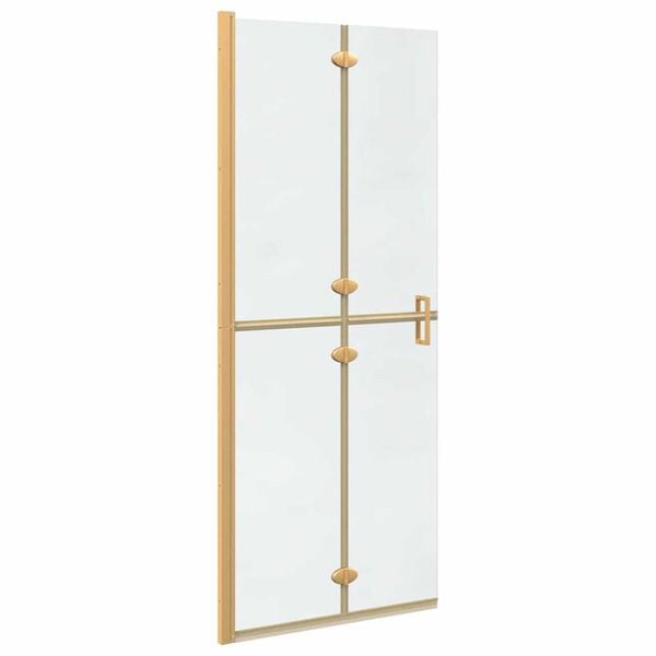 vidaXL Inloop douche wand Goud en transparant 80 x 190 cm Gehard glas