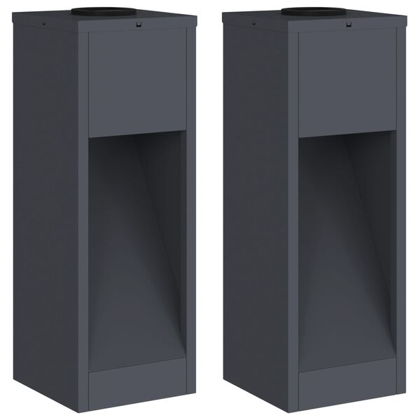 vidaXL Zonne LED Padverlichting 2 pcs Antraciet Koudgewalst staal