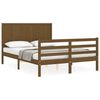 vidaXL Bedframe met hoofdbord massief hout honingbruin 140x190 cm