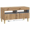 vidaXL LED tv-meubel Artisanaal eiken Bewerkt hout