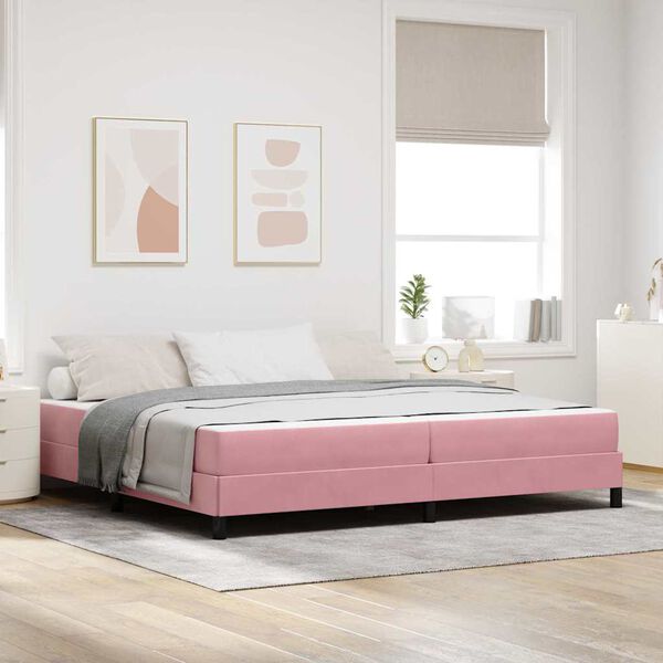 vidaXL Boxspringbed met matras Roze 200 x 200 cm Stof