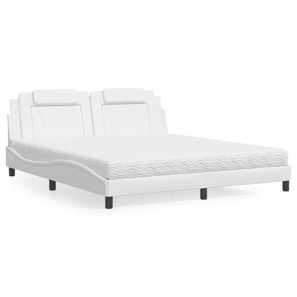 vidaXL Bed "Viana" met matras kunstleer wit 180x200 cm