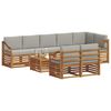 vidaXL Sofa-Sets 9 pcs Natuurlijk en Lichtgrijs Massief Acaciahout