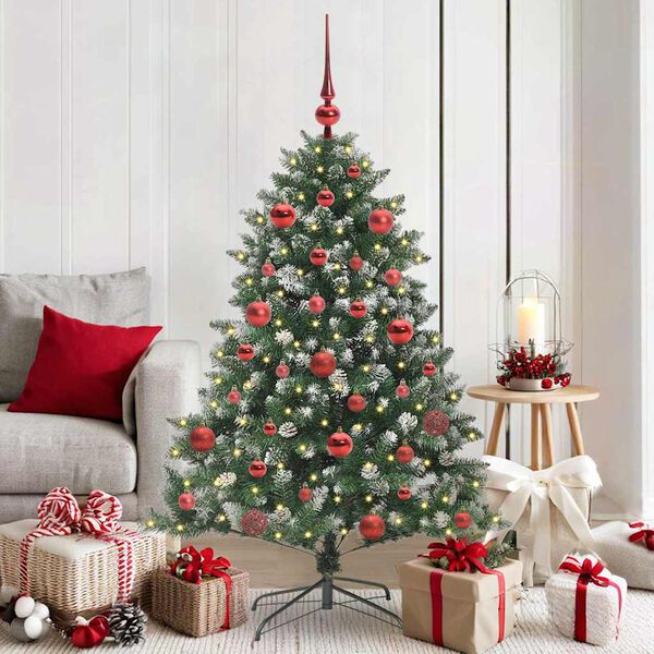 vidaXL Kunstkerstboom met 150 LED Groen 150 cm PVC en Plastic en Staal