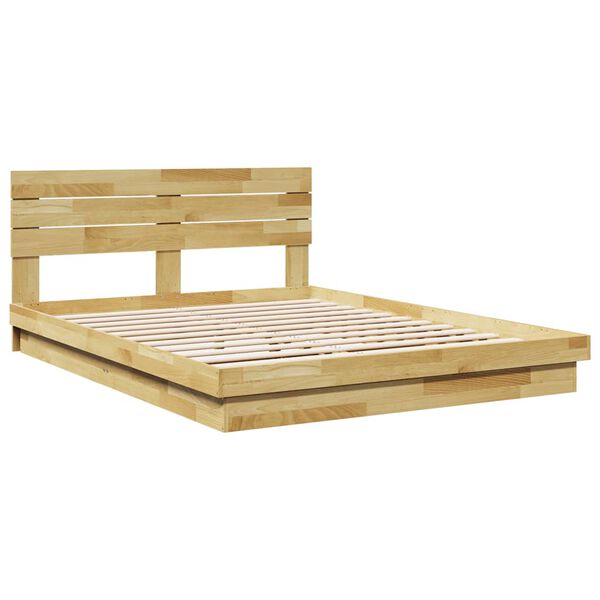 vidaXL Bedframe hoofdeinde zonder matras 140x200 cm massief hout eiken