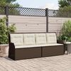 vidaXL Tuinbank met kussen Zwart en Cream Wit poly rattan