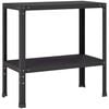 vidaXL Planttafel 80 x 40 x 80 cm Gepoedercoat staal Zwart