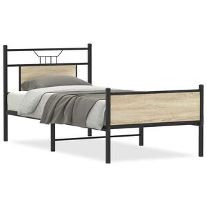 vidaXL Bedframe zonder matras hout sonoma eikenkleurig 75x190 cm
