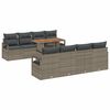 vidaXL Tuin Sofa Set met kussen met kussen 9 pcs Grijs en Bruin