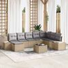 vidaXL Tuin Sofa Set met kussen 8 pcs Beige en Lichtgrijs poly rattan