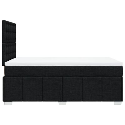 vidaXL Boxspring met matras stof zwart 120x200 cm