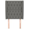 vidaXL Hoofdbord met randen 83x23x118/128 cm stof donkergrijs