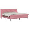 vidaXL Bedframe met matras met matras Roze 200 x 200 cm Fluweel