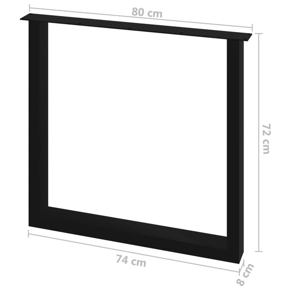 vidaXL Eettafelpoten 2 st O-frame 80x72 cm