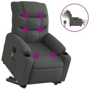 vidaXL Sta-op-massagestoel elektrisch verstelbaar stof donkergrijs