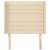 vidaXL Hoofdbord met randen 103x16x118/128 cm stof crèmekleurig