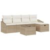 vidaXL Bankstel 5 st poly rattan