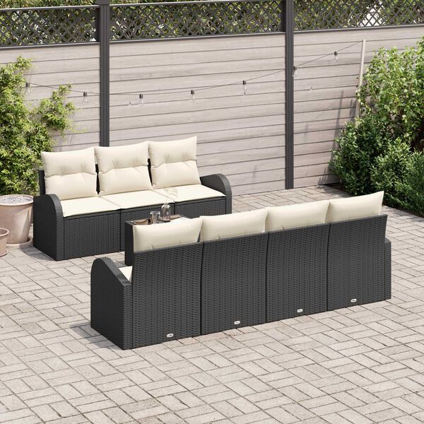 vidaXL Tuin Sofa Set Zwart 55 x 55 x 37 cm poly rattan