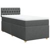 vidaXL Boxspring met matras stof donkergrijs Single