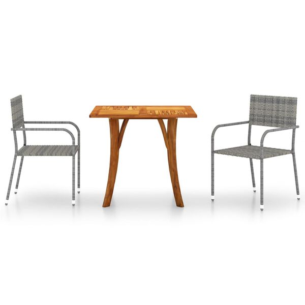 vidaXL 3-delige Tuinset grijs